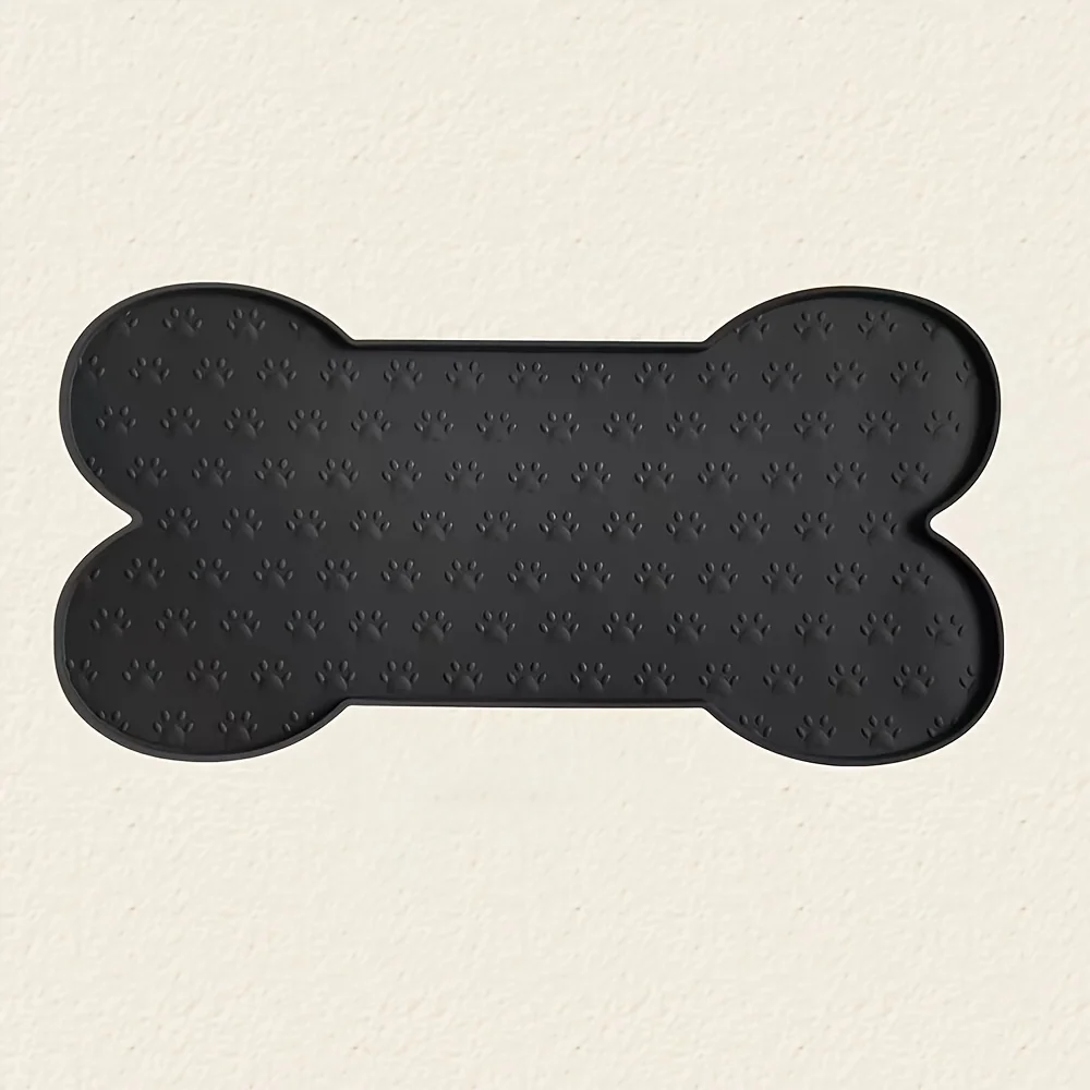 Dog Feeding Mat Non-Slip Pet Food Pad Raised Edges Washable Waterproof