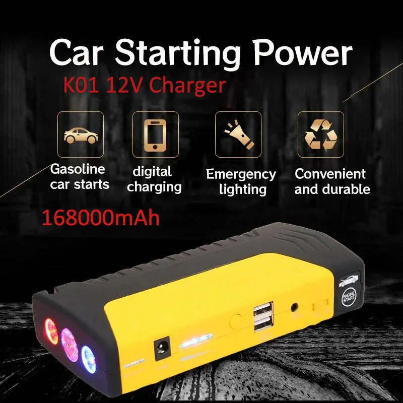 

168000mAh 600A Emergency Starting Power Supply 12V Car Battery Booster Charger Starting Device Gasoline Diesel Car Starter