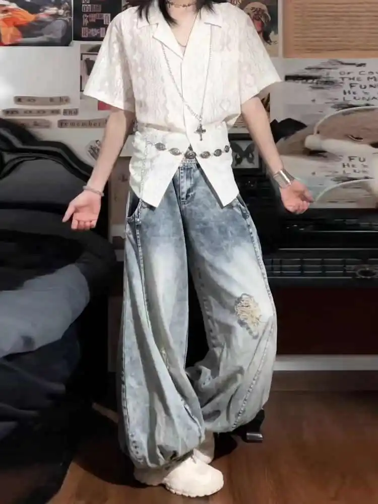 パンツ BTSG Wide Denim Baggy Pants Unisex Y2K Sa994f0e0c63f47c59d4d58f096b4e