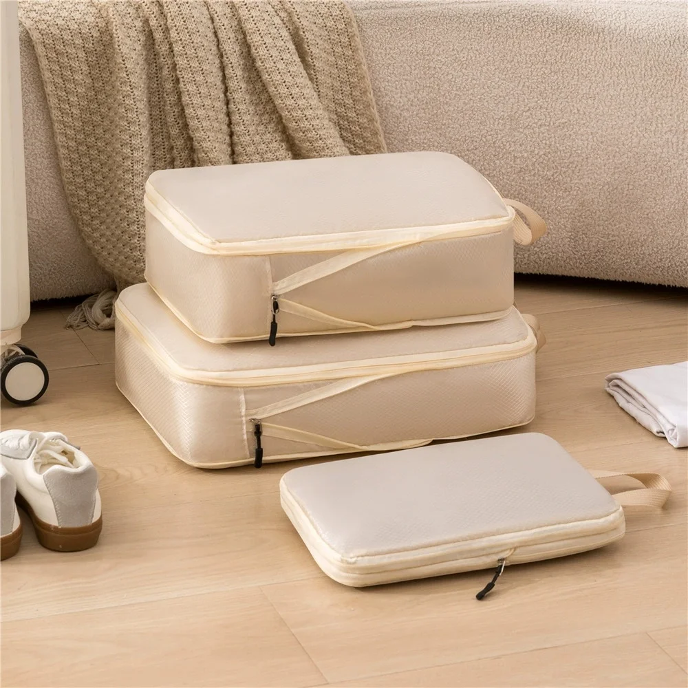 Travel Essentials Compression Packing Cubes Set, Compressible and Expandable Luggage Organizers