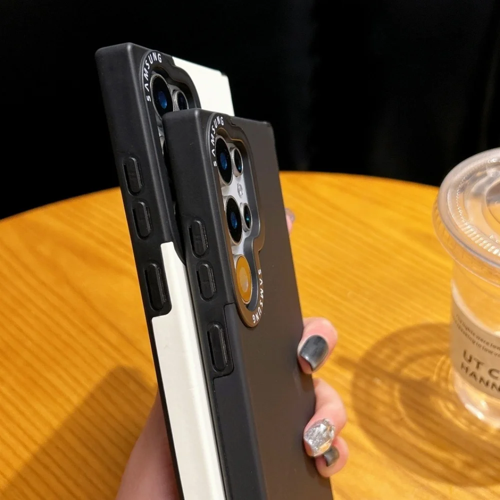 Matte Suede Leather Magnetic Shockproof Case with Wireless Charging Compatibility