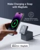 حامل شاحن Anker 3 في 1 MagSafe مع حامل شحن سريع MagSafe15W Max شاحن لاسلكي قابل للطي لهاتف iPhone15