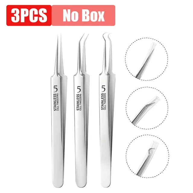 1/2/3pcs Stainless Steel Tweezers German Straight Precision Maintenance
