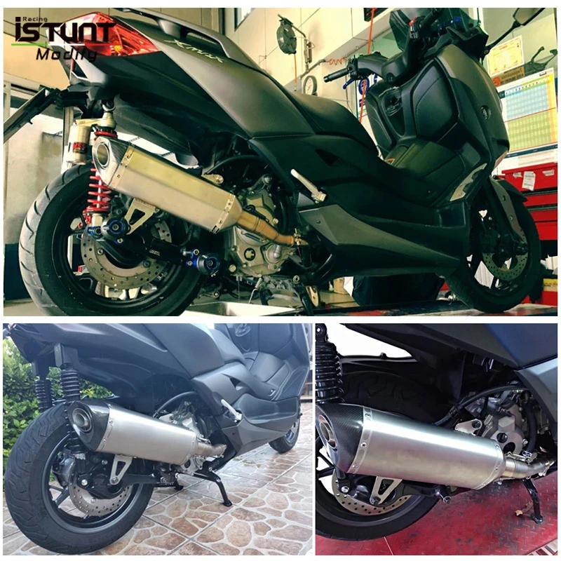 Full System Motorcycle Exhaust Escape Moto Front Pipe Carbon Fiber Muffler For Yamaha XMAX 250 300 XMAX250 XMAX300 2017-2023 - Image 2