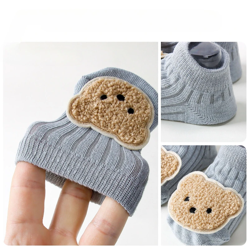 Baby Dispensing Non-slip Floor Socks Cartoon Bear Doll Spring and Autumn Baby Invisible Newborn Socks