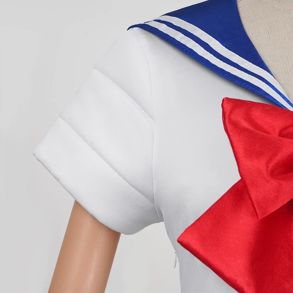 Anime Sailor Moon Cosplay Kostüm Tsukino Usagi Uniform Kleid Outfits Cosplay Gelbe Perücke Halloween Karneval Party Frauen – Detail 7