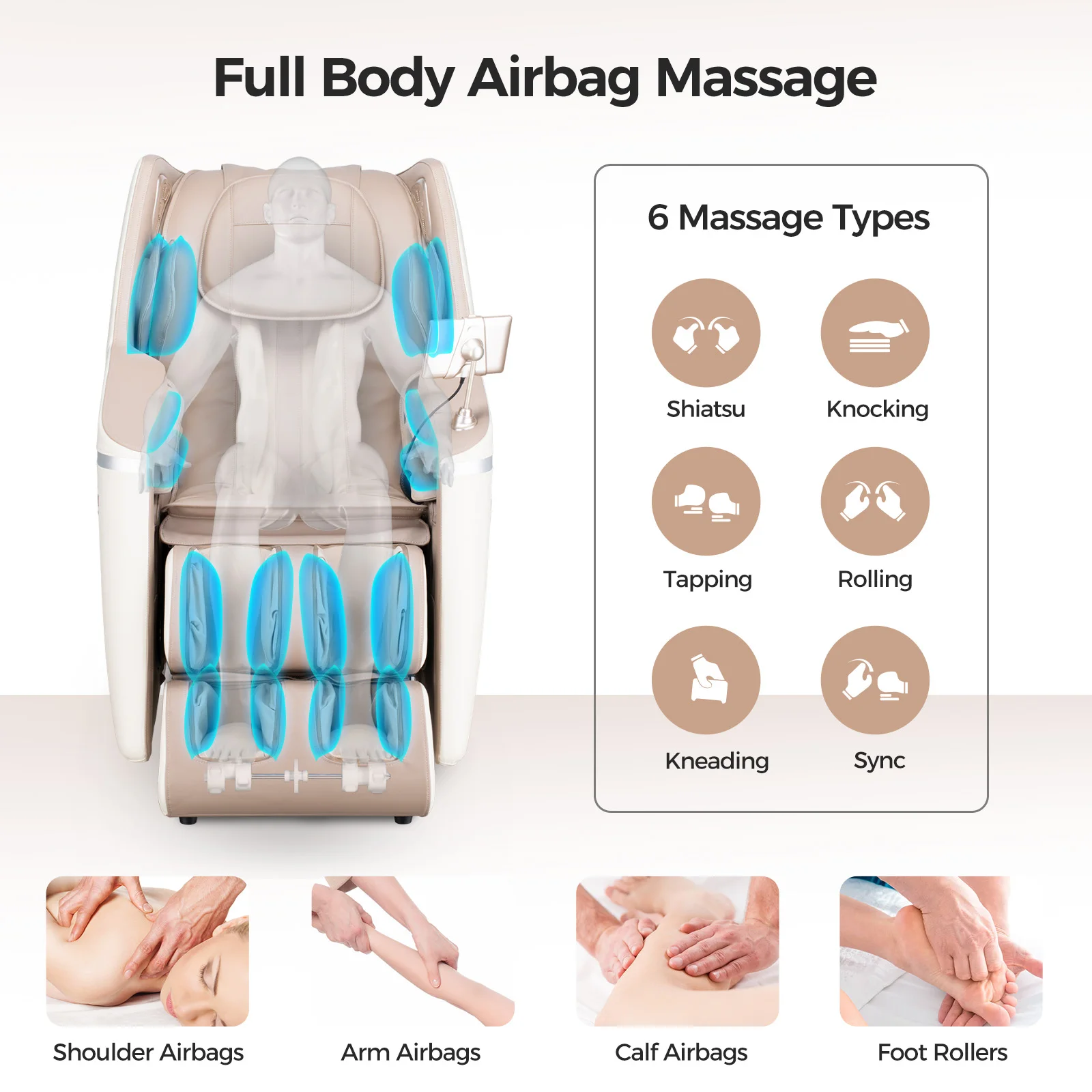 2 Year Warranty 4D SL Airbag Zero Gravity full body Massage Chair Home 3D Office Foot Roller Shiatsu Office Chair Massage Sofa 5