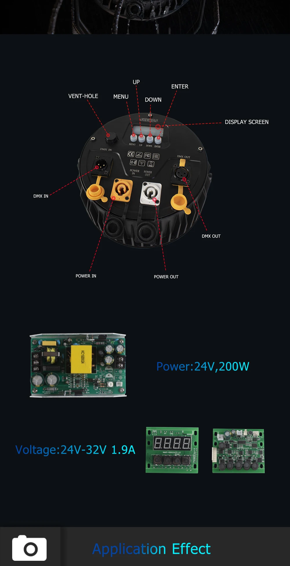 SHEHDS Wasserdichte IP65 LED RGBWA + UV 6in1 18X18W/7X18W Dj Disco Outdoor Paty Dekoration Straßenlaternen – Detail 5