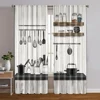 2pcs, Curtains&Window Treatment 2D print Kitchen Rules Farm Machine Washable Fabric (without rod) Decorations For Home Perfect 1