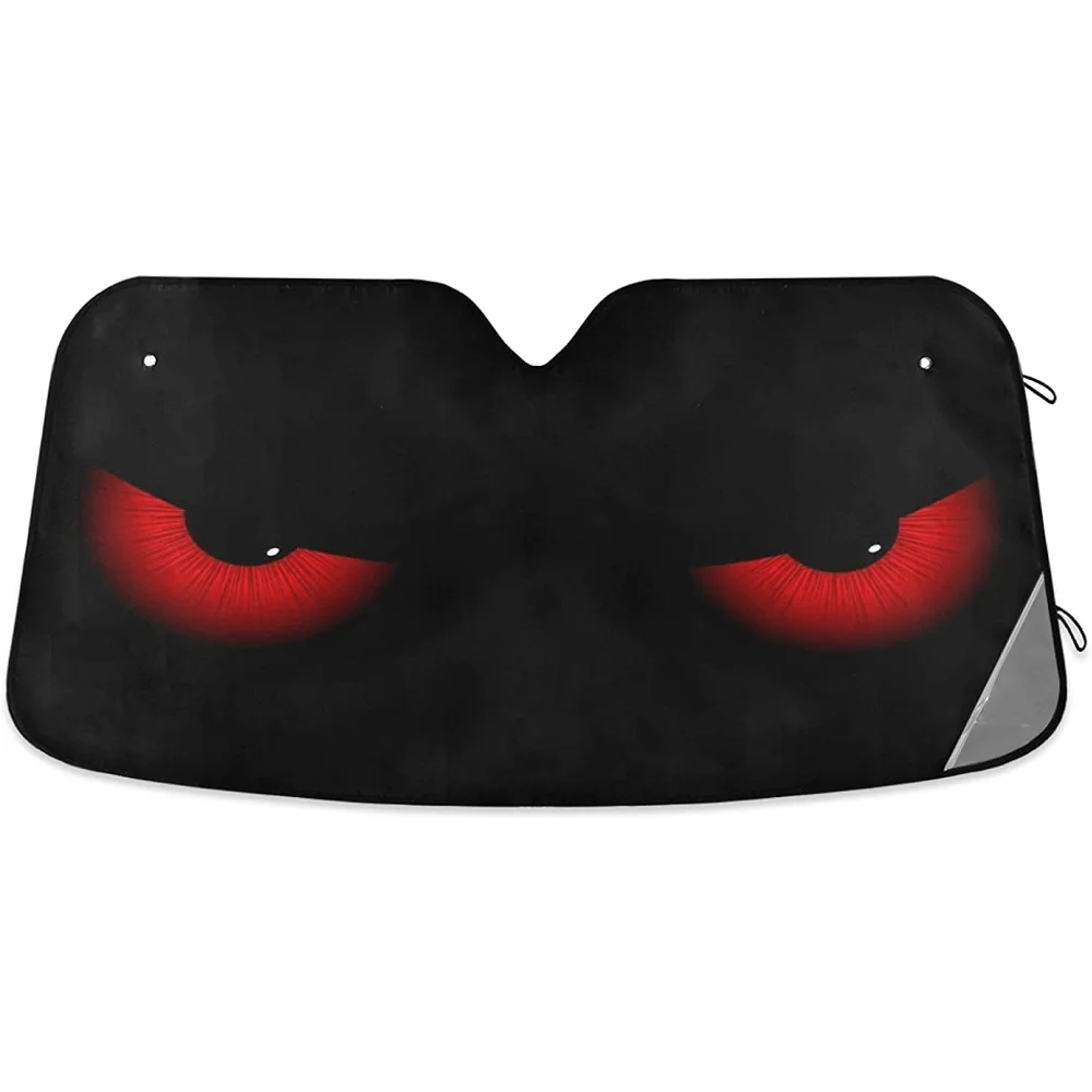 Evil Eyes Car Sunshade Windshield Red Eye Sunshield Uv Protector Sunshade Window Guard Foldable