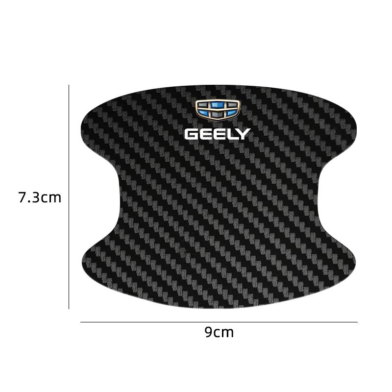 자동차 도어 핸들 보호 스티커, 스크래치 방지 필름, Geely Atlas Coolray Emgrand EC7 EC8 X7 EX7 CK2 CK3 GL GS 용, 4 개