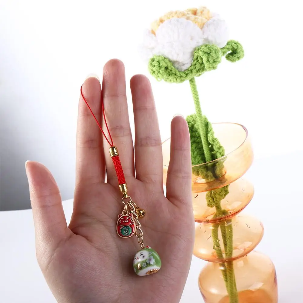 Lot De 10 Porte-clés Japonais Maneki Neko Fortune, Motif Chat, Ornement De Pendentifs, Pour Téléphone Portable, Sac à Main, Sac à Main, Rose