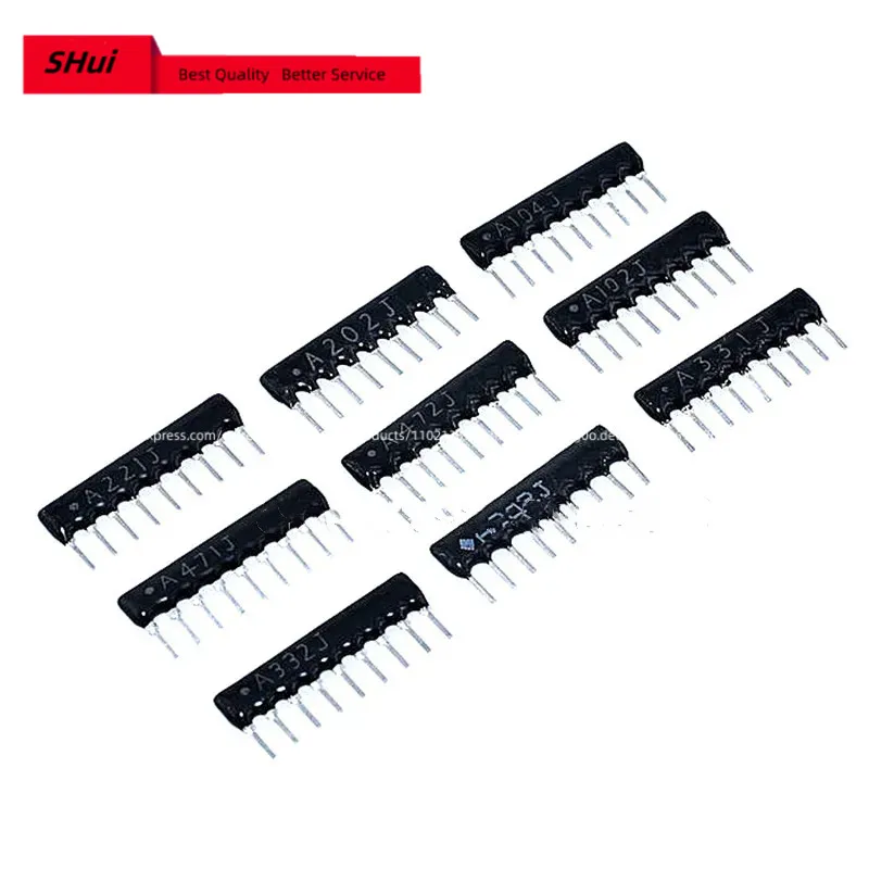 10PCS A09-103/102/472/104 SIP-9 Commoned Resistor Network Array 9PIN (1K 2K 3.3K 4.7K 10K 22K 100K 33K 47K 100R 220R 470R 330R
