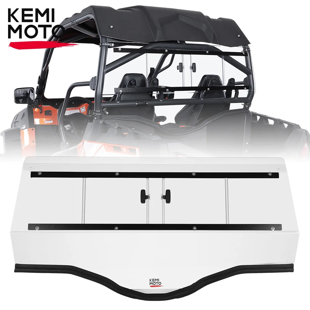 KEMIMOTO Full Rear Windshield Back Windscreen w/ Sliding Vent Compatible with CFMOTO ZForce 800EX 2014-2022 1000 2017 500EX 2023