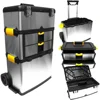 Tool Chest, Stainless-Steel Drawer Organizer with Wheels, Extendable Handle and Tough Latches - Rolling Tool Cabinet 3