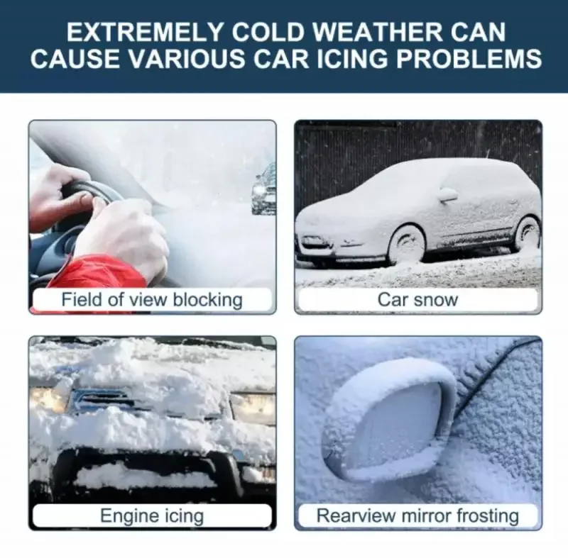 New Solar Powered Car Snow Blower Windshield Mirror Defrosting Tool De-Icing Fast Snow Melting Anti-Freezing Auto Defroster