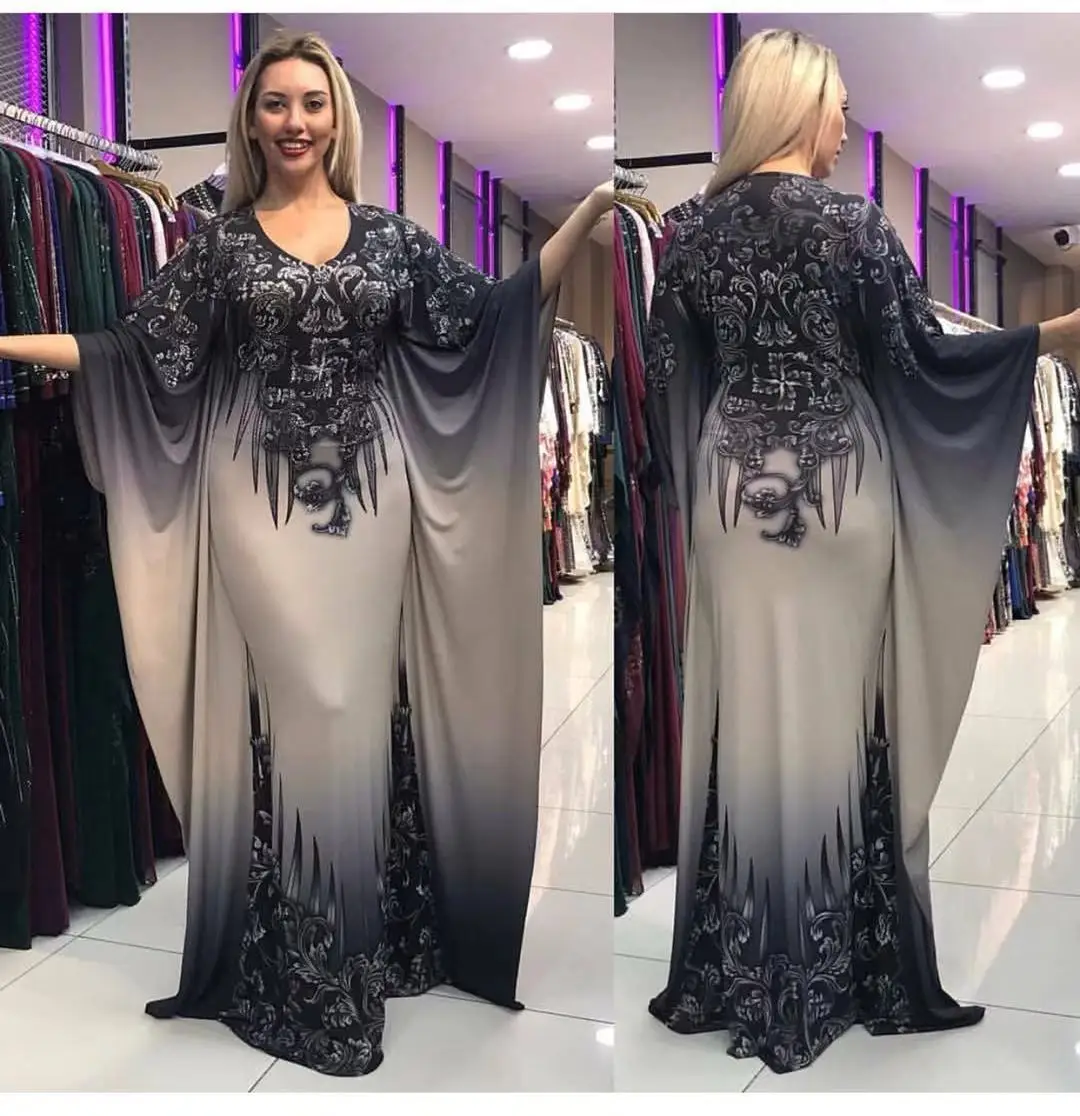 African Party Dresses Chiffon Maxi Long Dress Elegant Kaftan  Gown Ladies Clothing