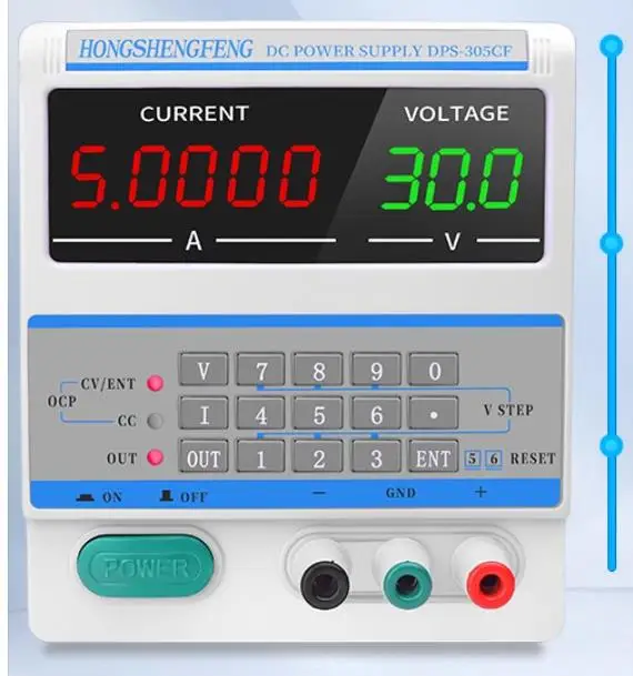 DC 30V,5A 전원 공급 장치 220V/110V 입력 DPS-305CF DPS305CF 5자리 전류 디스플레이 + 저장 + 디스크 잠금 버튼 버전