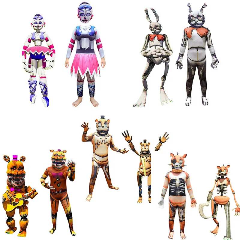 Cosplay Five Nights Freddy's para crianças, fantasia de Halloween, macacão  extravagante, Bonnie pesadelo, Freddy FNAF, presente de Natal Anime -  AliExpress