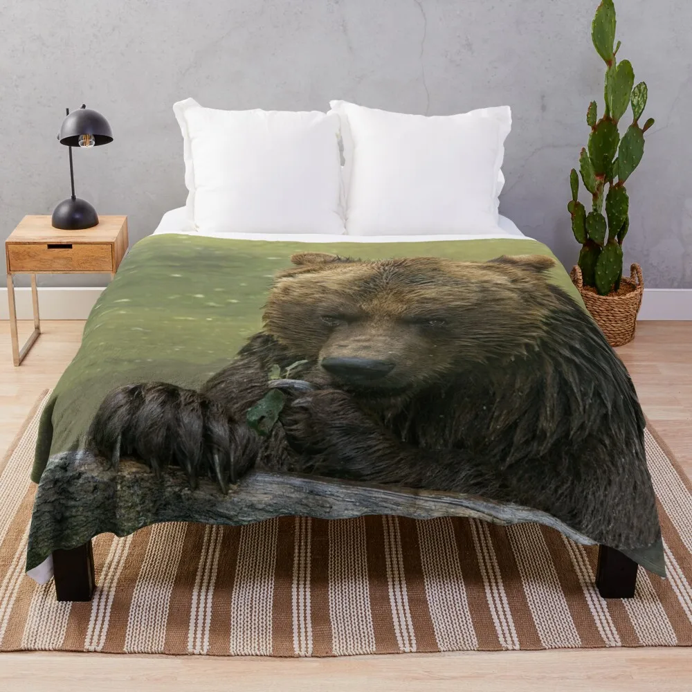 

Grizzly Bear In The Lake Throw Blanket Sleeping Bag Blanket