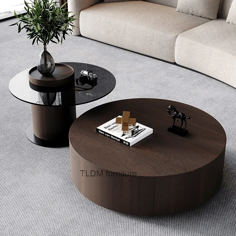 

Designer Coffee Table Nesting Neat Round Mobile Luxury Center Tables Living Room Balcony Orta Sehpa Room Furniture MQ50CJ