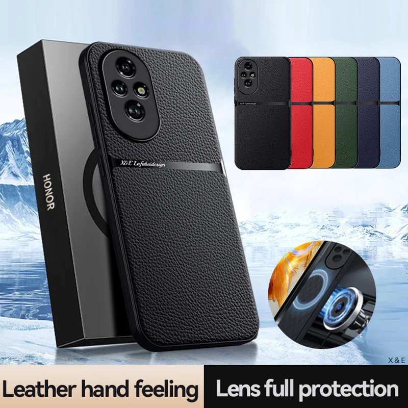 Premium PU Leather Magnetic Phone Case - Elegant Protective Hard Back Cover