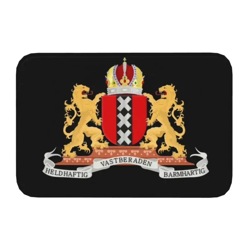 

Amsterdam Coat Of Arms Doormat Anti-Slip Kitchen Bathroom Mat Living Room Door Floor Entrance Carpet Rug