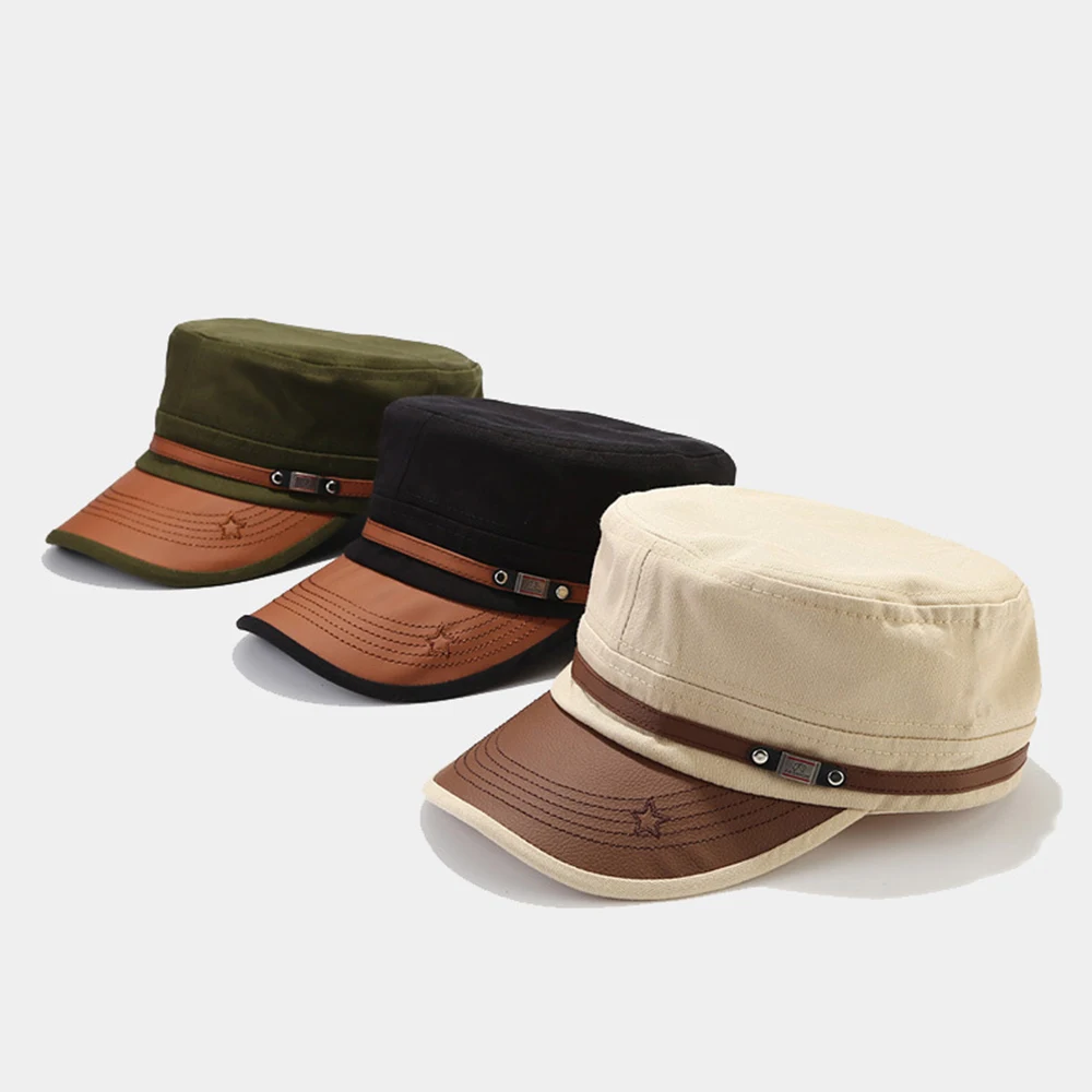 Baseball Cap Flat Cap Flat Vintage Cap Casual Cadet Hat Man Flat Top Caps Fashion Cotton Visor Hats Summer Autumn Vintage Casual Hats Adult Dad Hat Unisex
