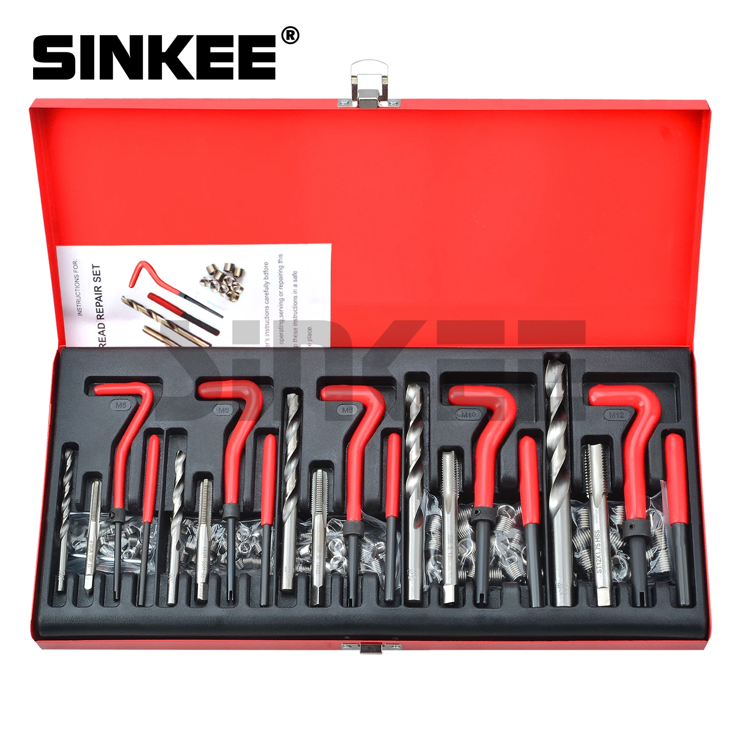Thread Repair Tool Kit 131Pcs M5 M6 M8 M10 M12 Coil Drill Insert Installation Engine Block Restoring Damaged Set thread repair tool kit