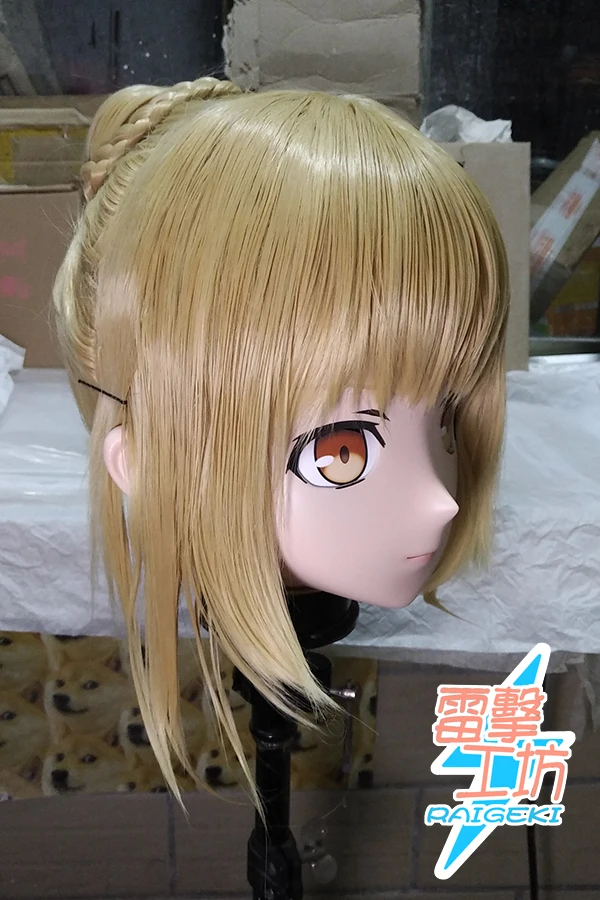 

(LJ-102) Customize Character Female/Girl Resin Kig Full Head With Lock Anime Cosplay Japanese Anime Kigurumi Mask