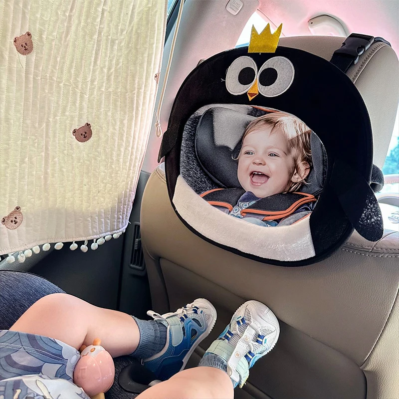 Instagram New Product Cartoon Owl Shark Pattern Car Rearview Mirror Reflector Children's Seat Observation Mirror