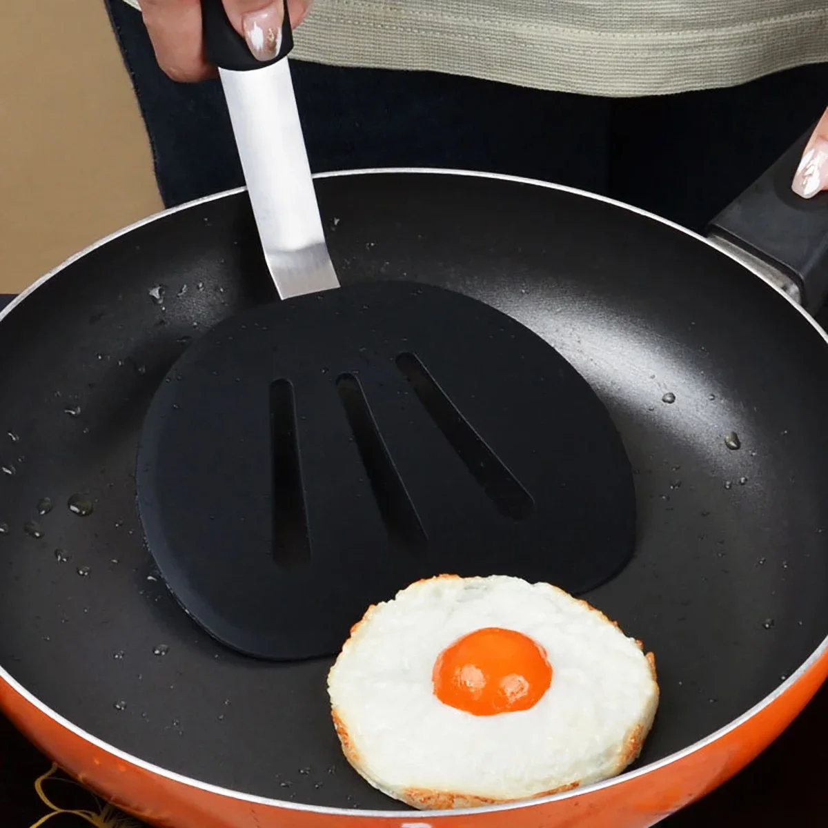 Frying Shovel Leaking Shovel Cooking Utensils Stainless Steel Silicone Kitchenware Set Fried Fish Steak Spatula Cooking Tool Set