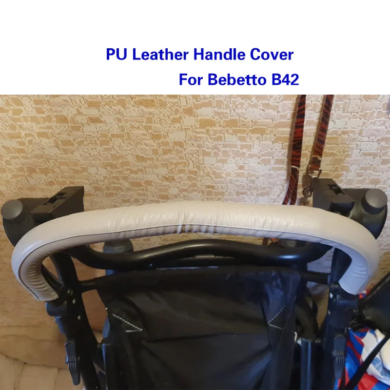 Baby Stroller Leather Pu Handle Cover For Bebetto B42 Stroller Pram Bumper Protective Cases Armrest Covers Carriage Accessories