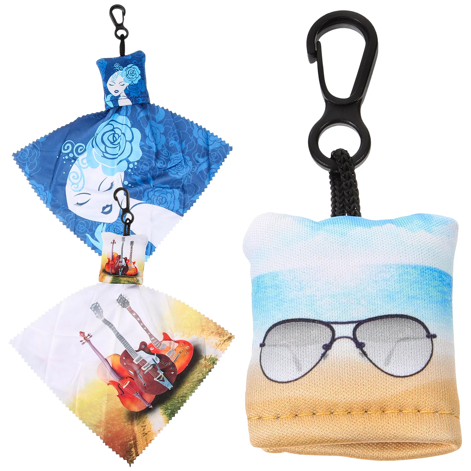 3 Pcs Key Chain Eye Glasses Lens Cleaning Cloths Metal Screen Wipes Electronics eyeglass cleaning cloth glasses cleaning wipes