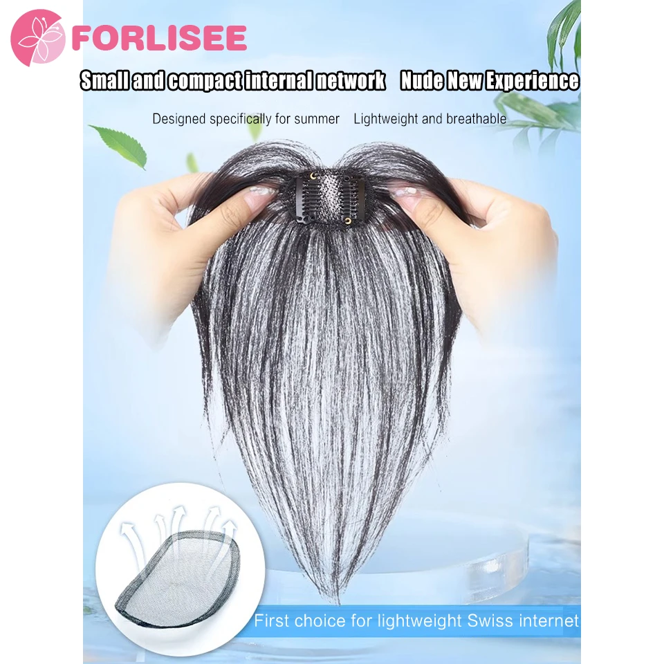 FORLISEE Liu Hai Wig Women's Summer Fetal Hair Liu Hai Natural Invisible Forehead Repair Tool Traceless Patch Hairline Wig