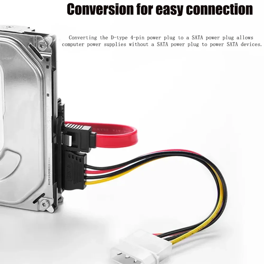 Dual SATA Power Supply Extension Cable - IDE Molex to 2 Serial Hard Drive Y Splitter Adapter Description Image.This Product Can Be Found With The Tag Names 4 pin ide, Computer Cables Connecting, Computer Peripherals, PC Hardware Cables Adapters