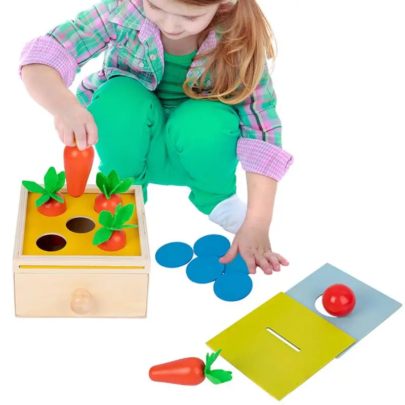 

Kids Montessori Toys Wooden Carrot Shape Puzzle Math Early Educational Toys For Children Baby Wood Matching Learning Toys Box