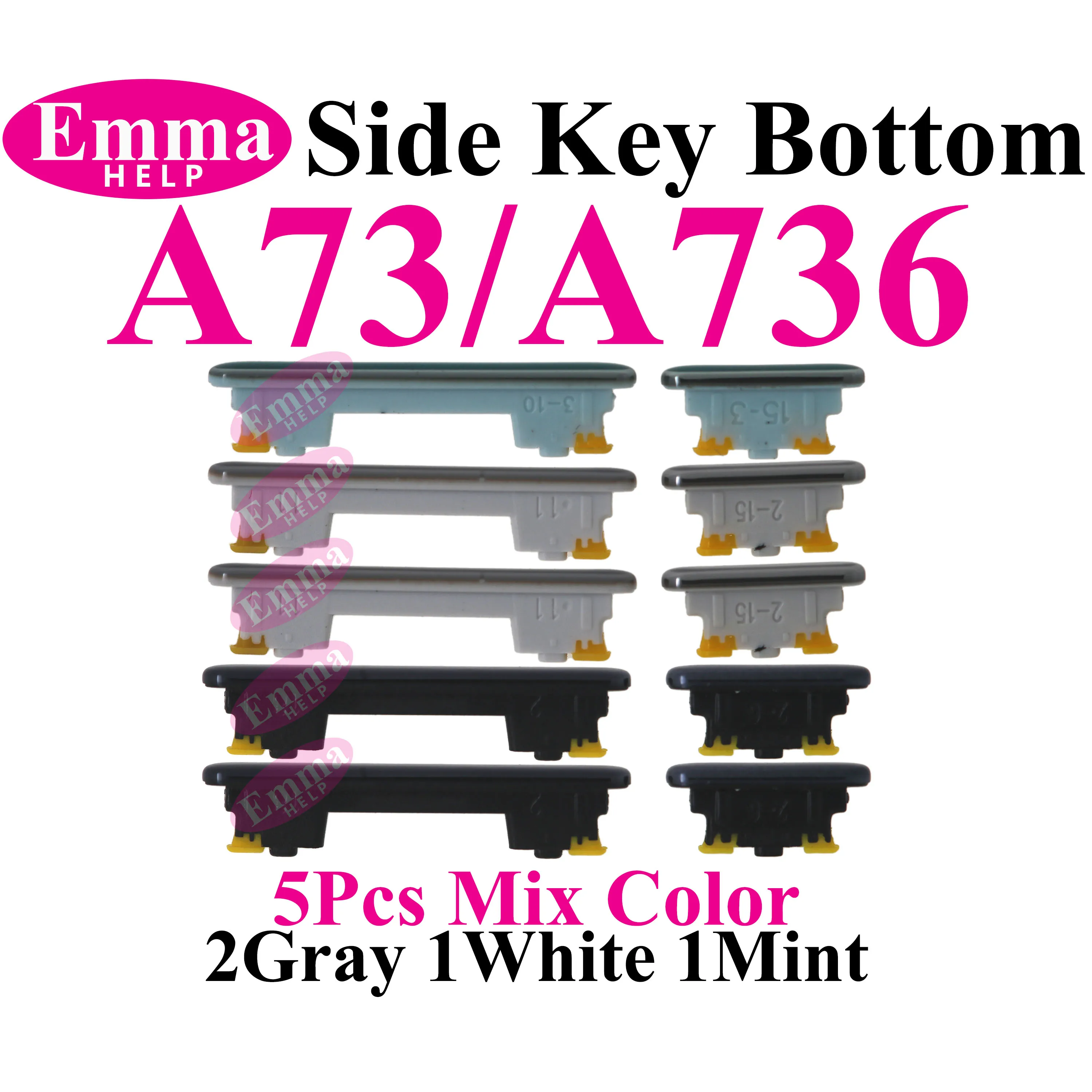 5-Piece On/Off & Volume Side Key Button Set Replacement