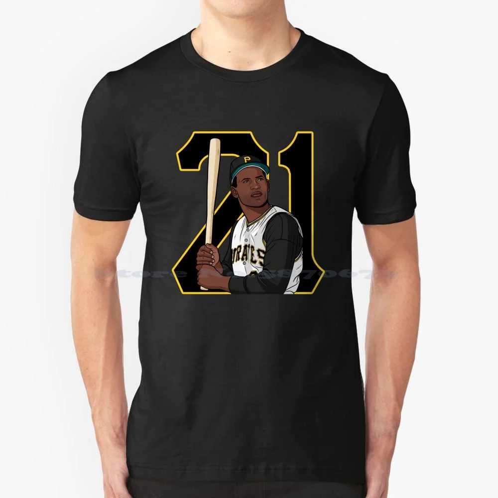 Robert Clemente 21 T Shirt 100% Cotone Tee Robert Clemente Baseball Vintage Sport Trending Robert Clemente 21 Fan