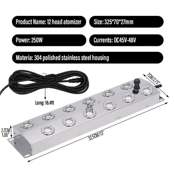 12 Head Ultrasonic Mist Maker Fogger Ultrasonic Atomizer Plate Air Humidifier Hydroponics Nebulizer 1