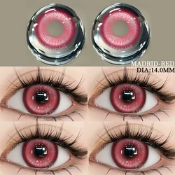 AMARA Purple Anime Cosplay Colored Contact Lenses - Perfect for Halloween Makeup & Beauty (MADRID - RED)