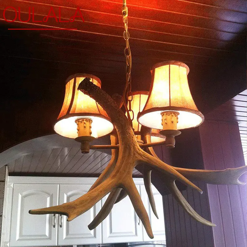 

OULALA Contemporary Chandelier Pendant Light LED Antler Creative Hanging Ceiling Lamp for Home Dining Room Decor Fixtures