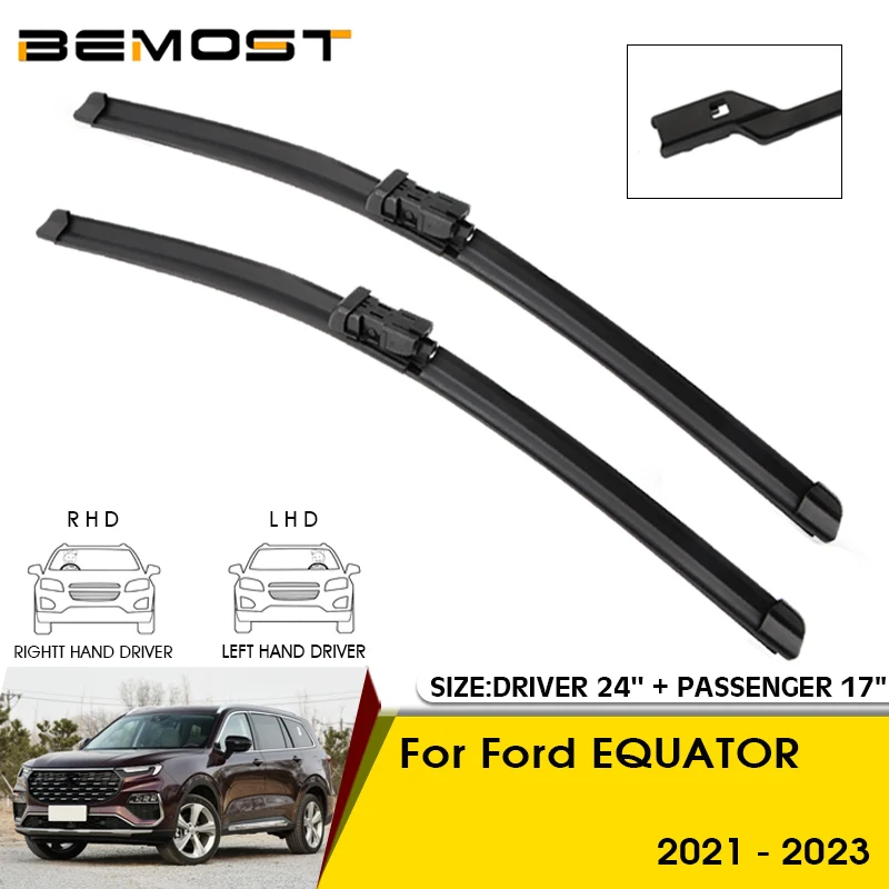 

Автомобильные щетки стеклоочистителя для Ford EQUATOR 2021-2023, лобовое стекло, лобовое стекло, лезвия 24 + 17 дюймов, автомобильные аксессуары