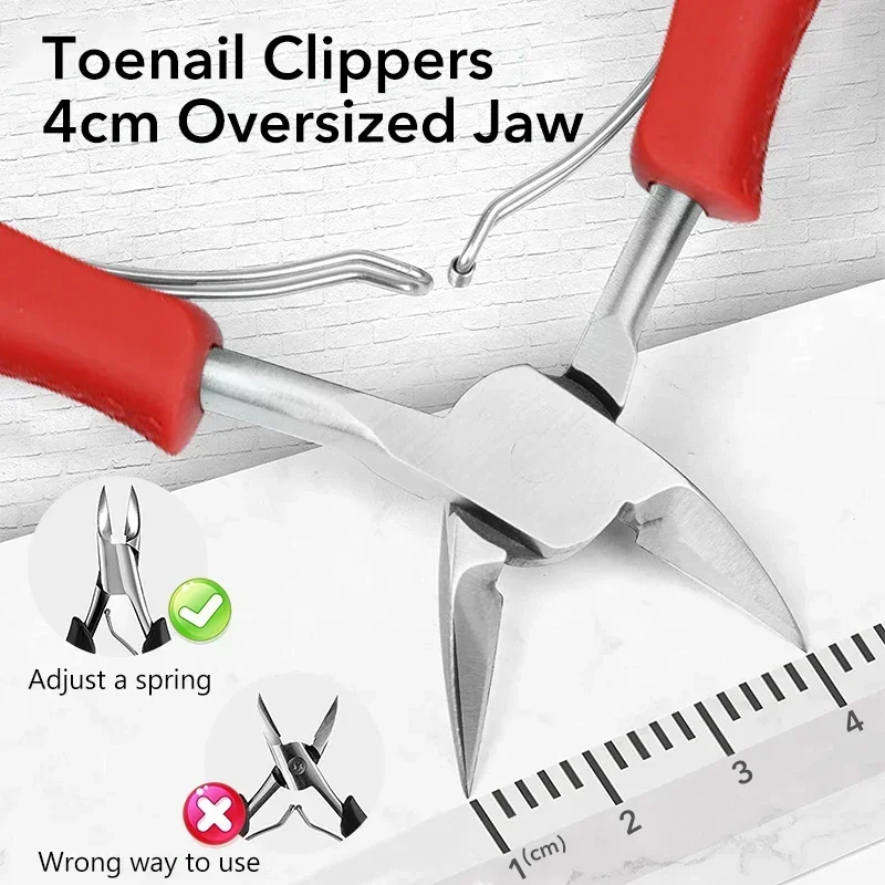 Stainless Steel Ingrown Toenail Clippers, Thick Toe Nail Corrector & Cutter, Deep Nail Groove Cleaner for Pedicure/Manicure Tool
