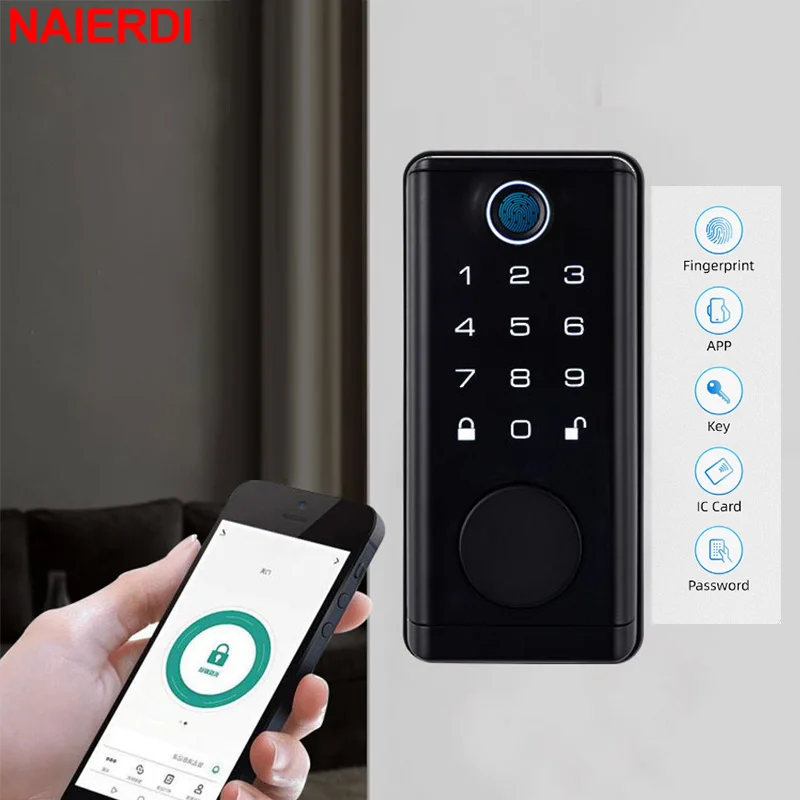 Serrure Intelligente Hysoon Pour Porte En Verre - Empreinte Digitale, Code, Carte, Clé, Télécommande (5en1) - Gris