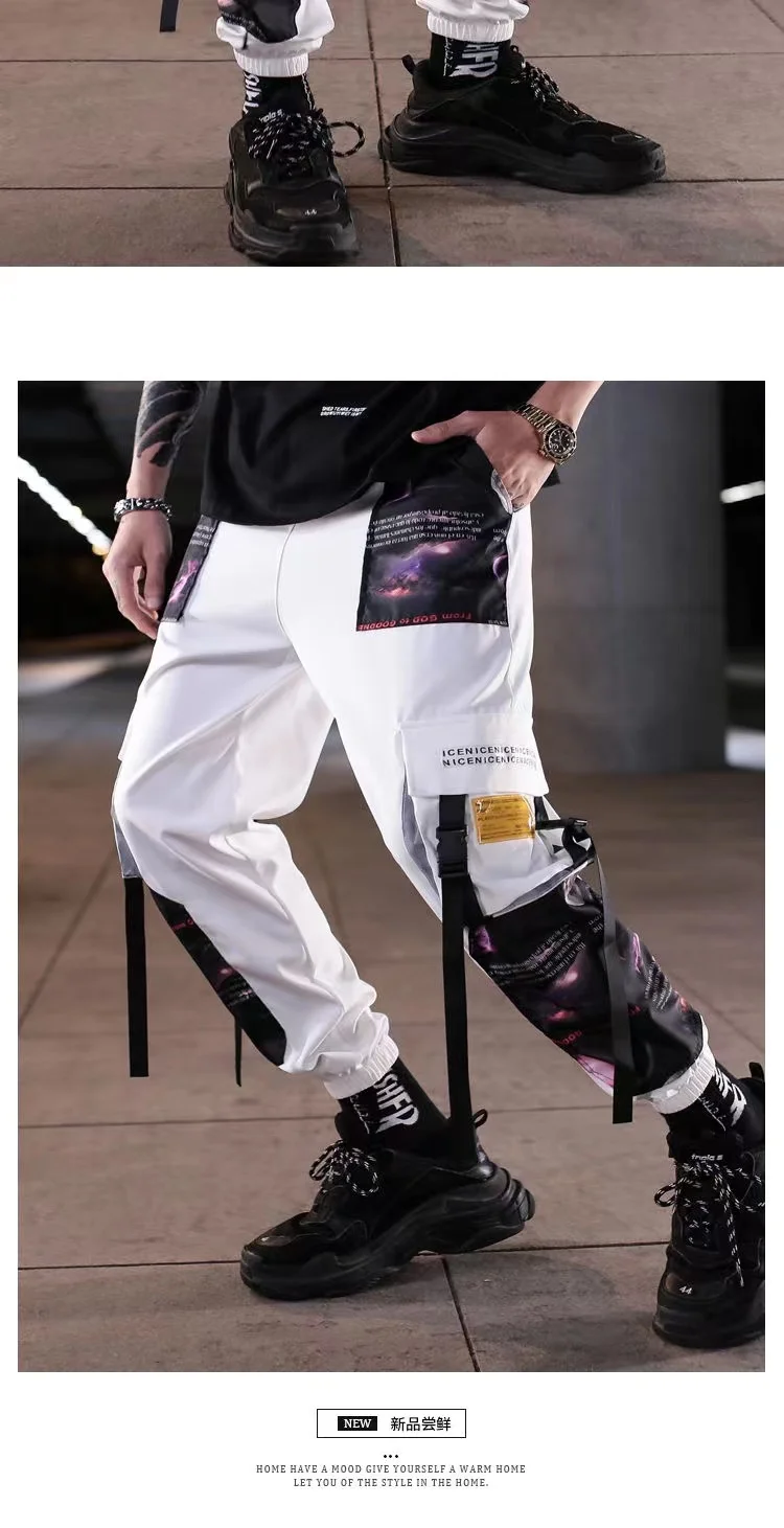 hippy pants Multi Pockets Cargo Harem Jogger Pants Men Hip Hop Fashion Casual Track Trousers Streetwear Harajuku 2022 New Men Sweatpants A61 sweatpants