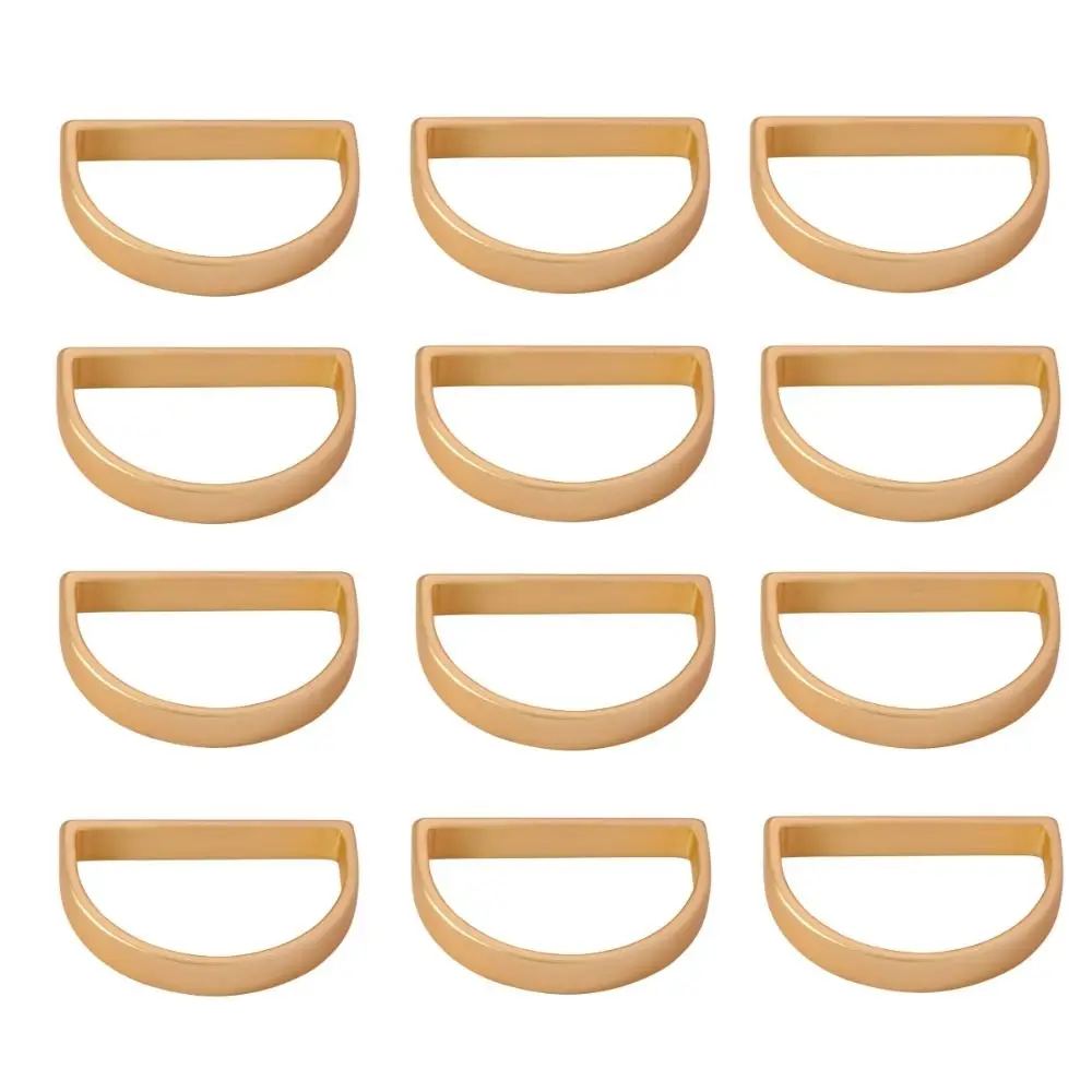 1/12 Pcs Metal Stainless Steel Napkin Rings Matte Gold D-shaped Napkin Ring Holders Modern Minimalist Buckles Metallic Adornment