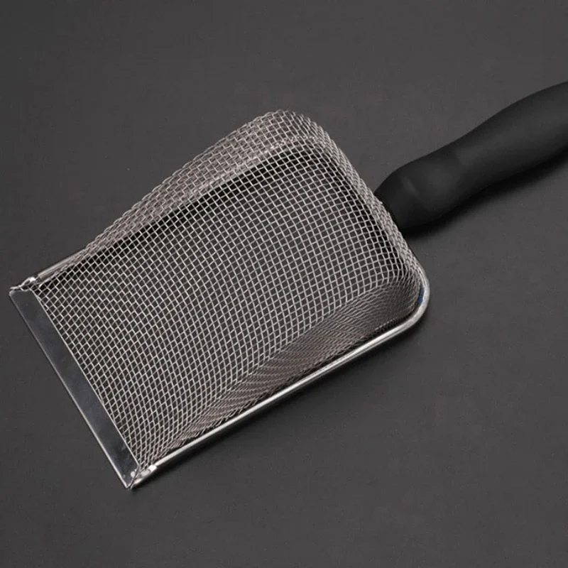 Pet Cleaning Tools Stainless Steel Feces Shovel Net Cat Litter Shovel Reptiles Lizard Sand Mesh Screen Fecal Spoon