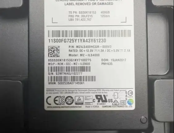 For PM1635 MZ 1LS4000 00LF215 SSD0K18153 400GB SSD SAS
