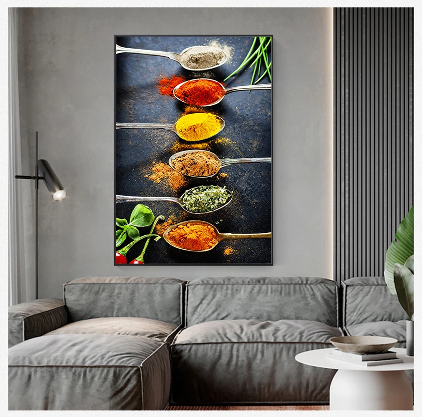 

Room Spices Peppers Herbs Kitchen Restaurant Home Decor Wall Art Pictures 1 Pieces Quality HD Canvas Oil Paintings For Living